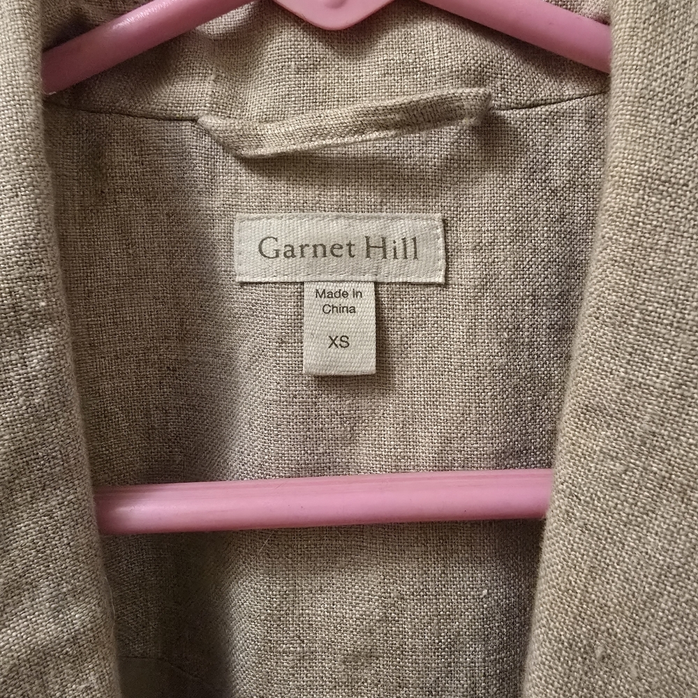 Garnet Hill Casual Linen Women's Jacket - Cream EUC Size XS - Picture 3 of 8